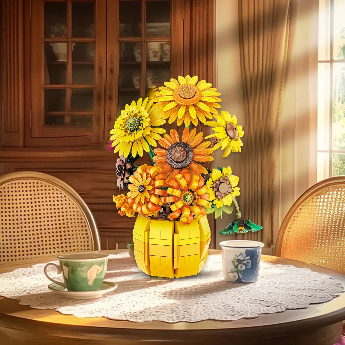Bouquet Tournesol en Blocs de Construction