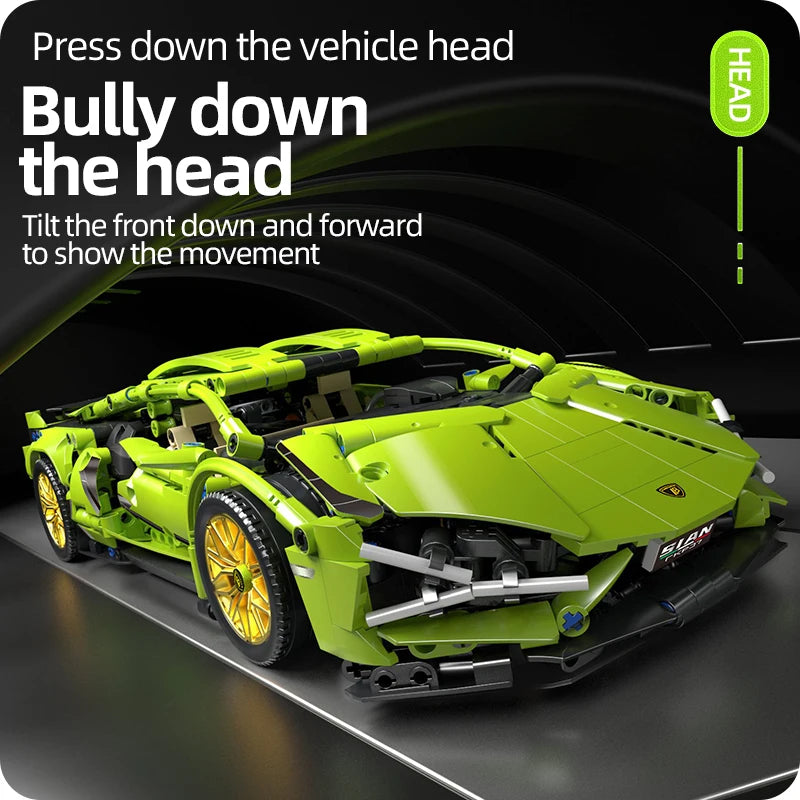 Supercar Sport Verte à Construire