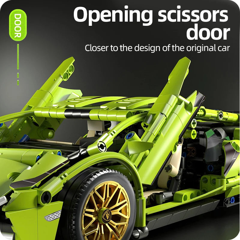 Supercar Sport Verte à Construire