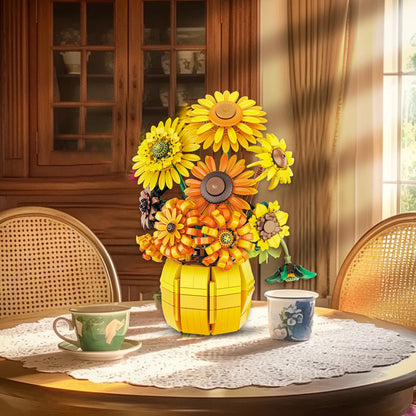  Bouquet Tournesol en Blocs de Construction