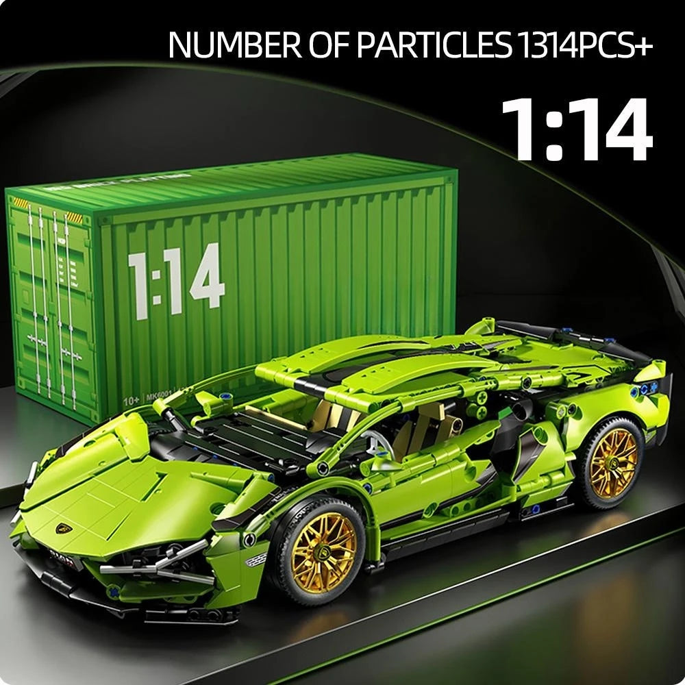 Supercar Sport Verte à Construire